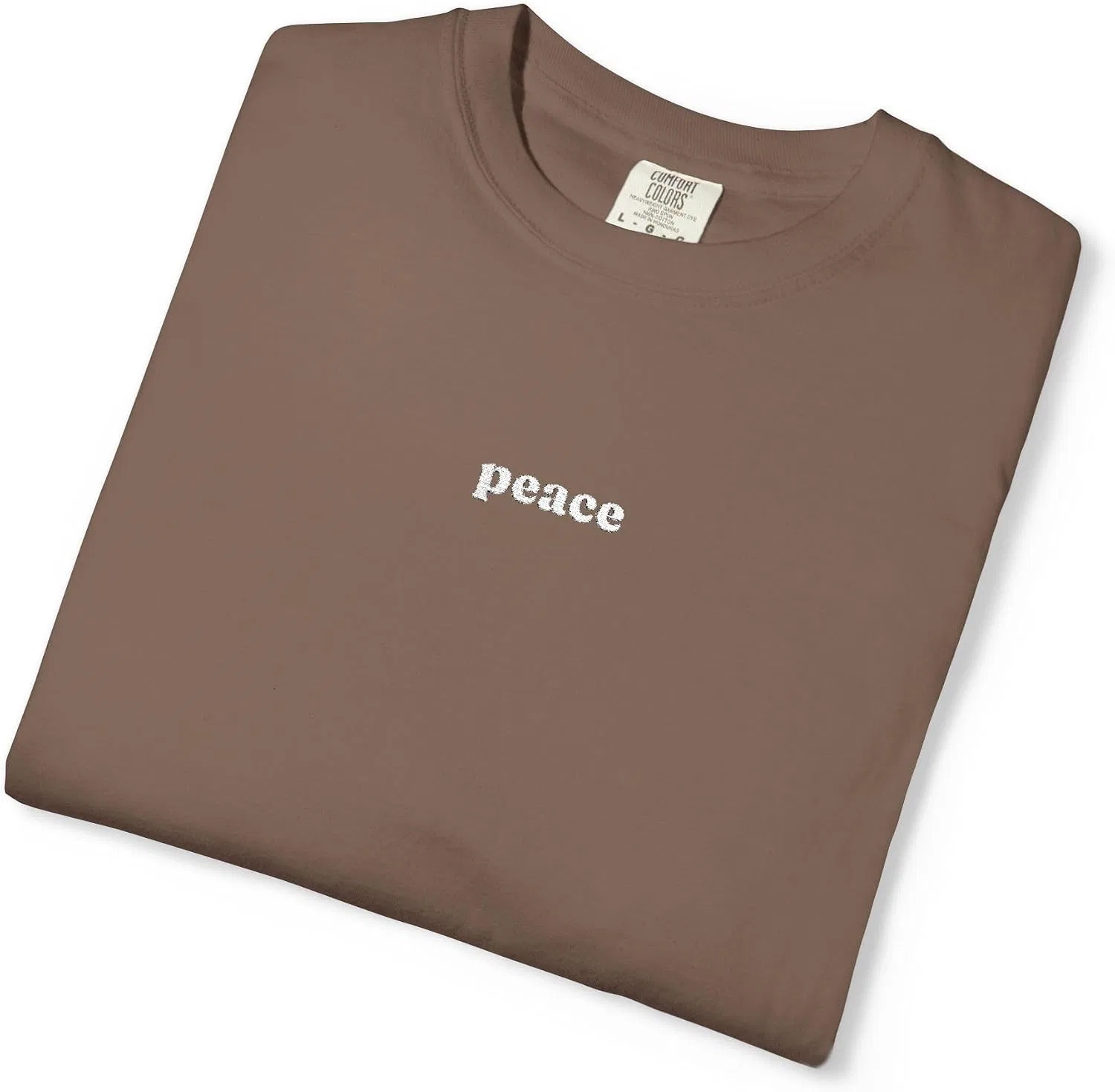 Унисекс футболка с вышивкой Peace Comfort Colors, Espresso