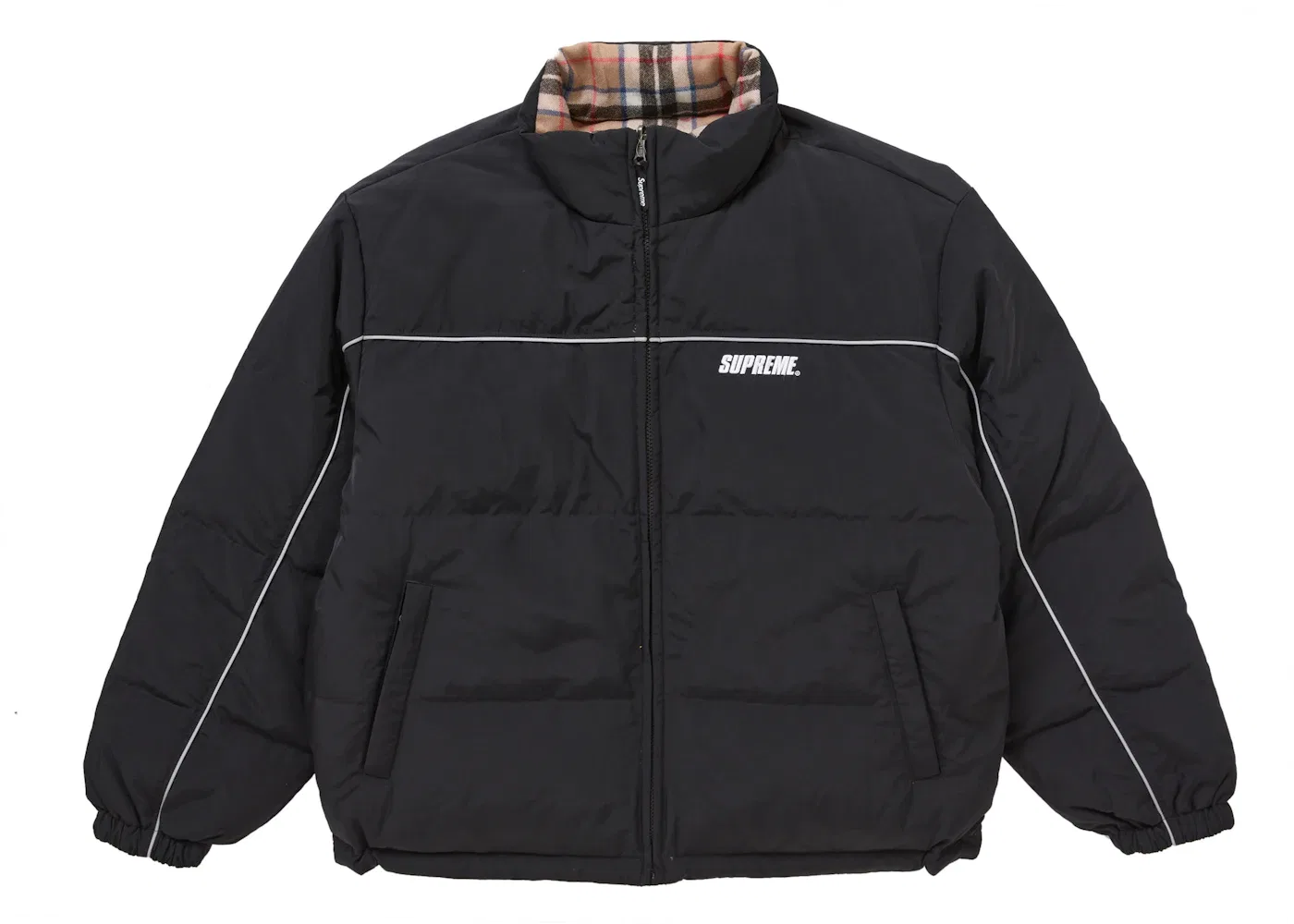Мужская куртка-пуховик двусторонняя Supreme, Black
