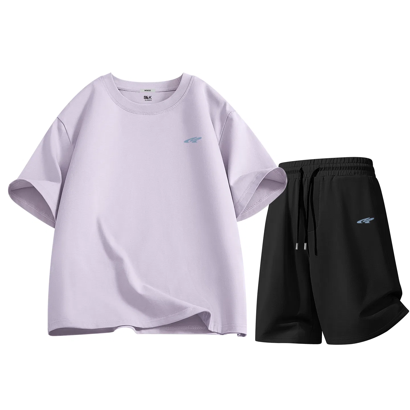 Комплект спортивной одежды детский Light Purple+Black MINISO, Черный