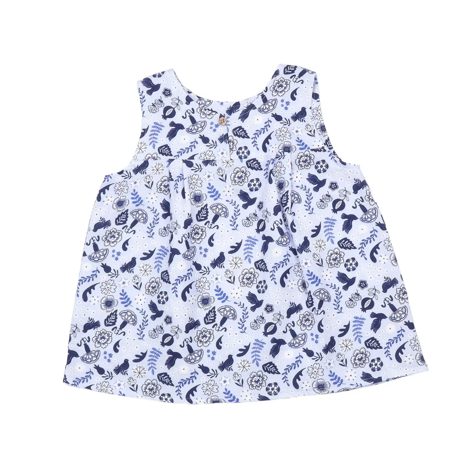 Рубашка с принтом птиц и цветов Blue Birds and Flowers Walkiddy, синий