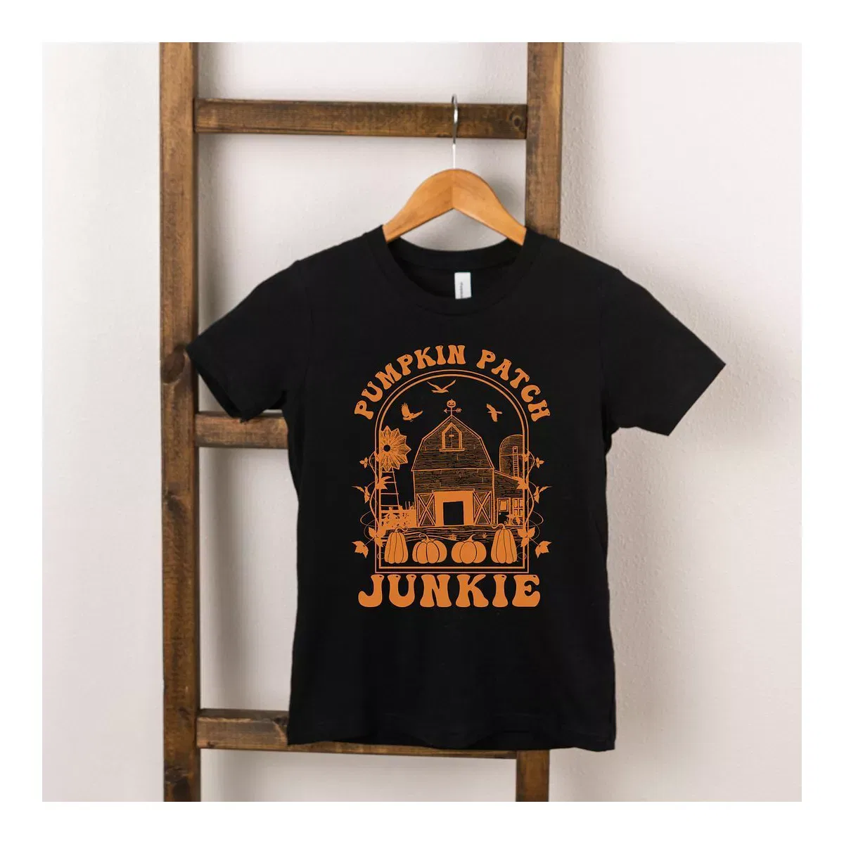 Детская футболка с принтом Pumpkin Patch Junkie The Juniper Shop, Black