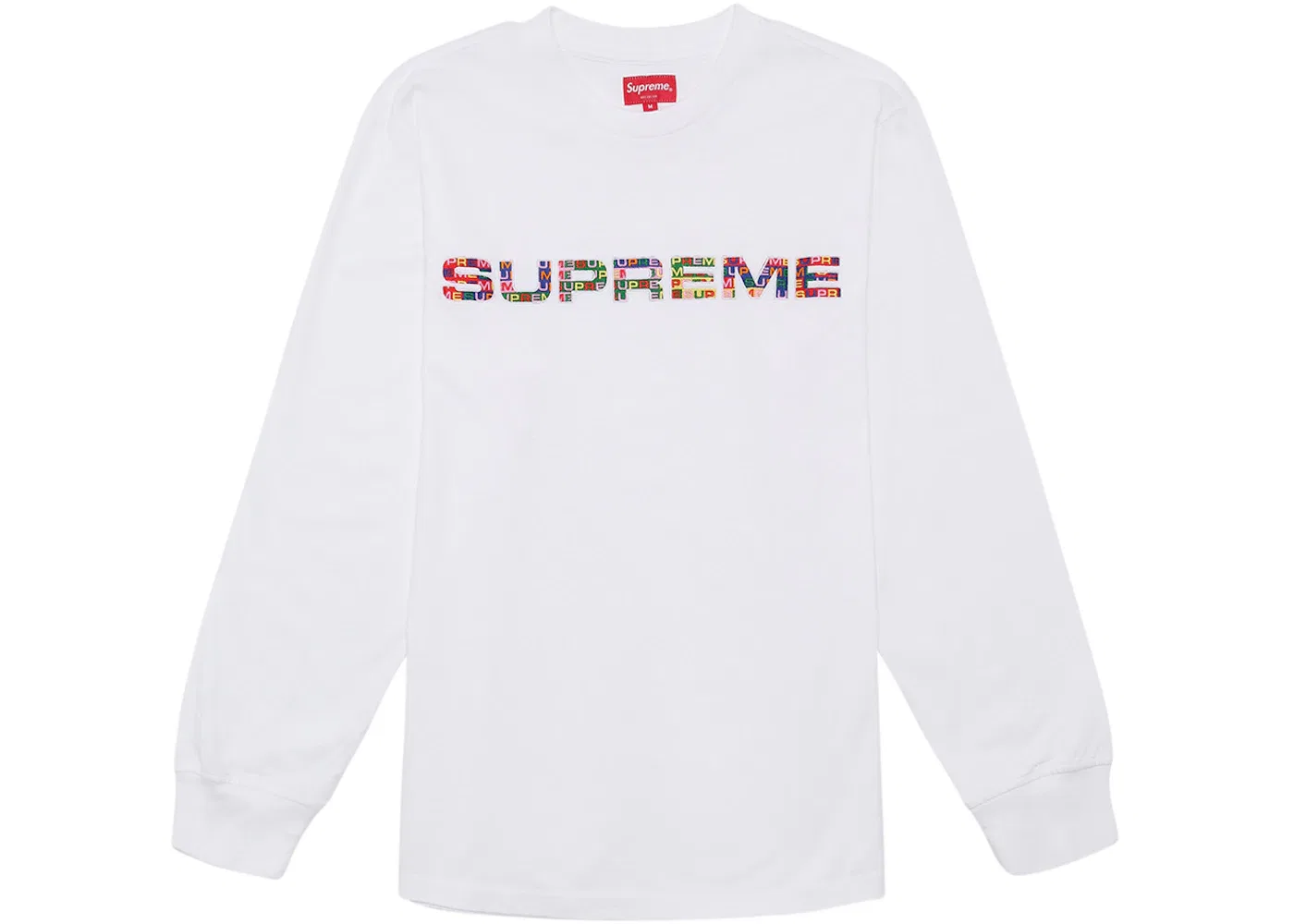 Мужская футболка с длинным рукавом с принтом Supreme Meta Logo L/S Top, White