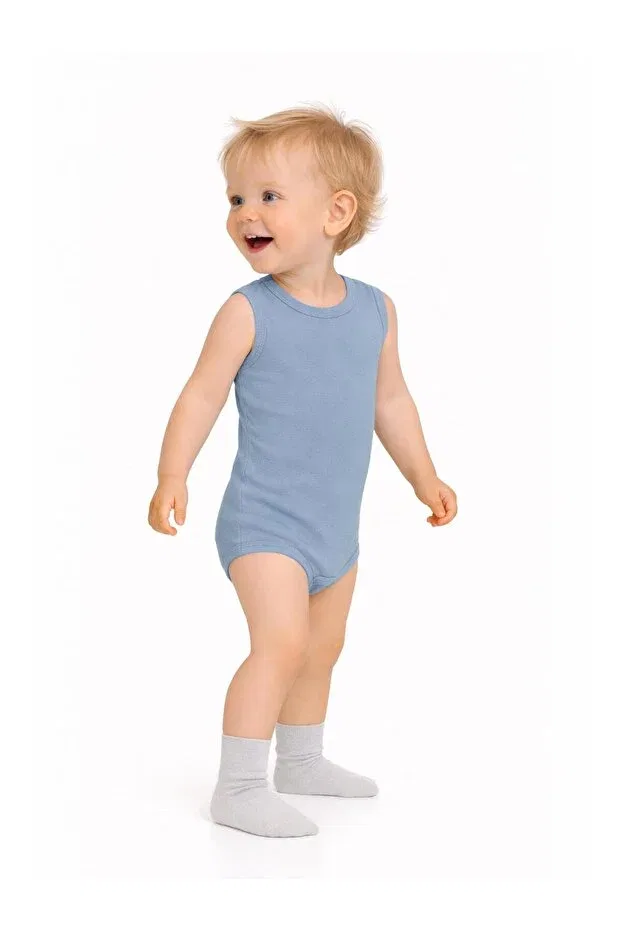 Детское боди-комбинезон без рукавов набор 5 шт Organic Zero Sleeve Snap-on Badi Civil Baby, Blue — фото 2