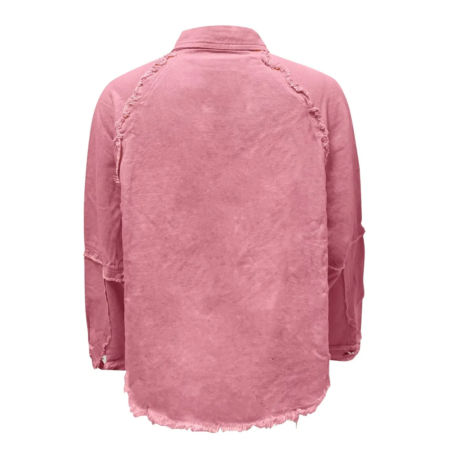 Женская джинсовая куртка оверсайз с принтом, Colore: rosa — фото 4