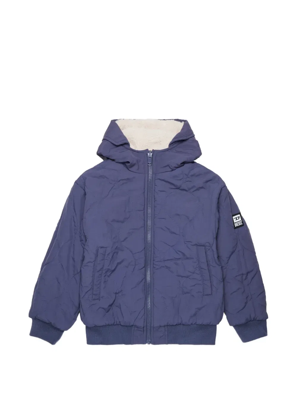 Двусторонняя куртка с капюшоном из плюша Diesel Kids, белый — фото 4