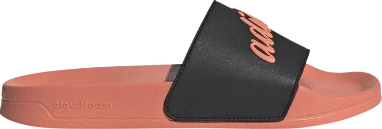 Сандалии Adidas Wmns Adilette Shower Slide 'Semi Coral Fusion Black', розовый — фото 2