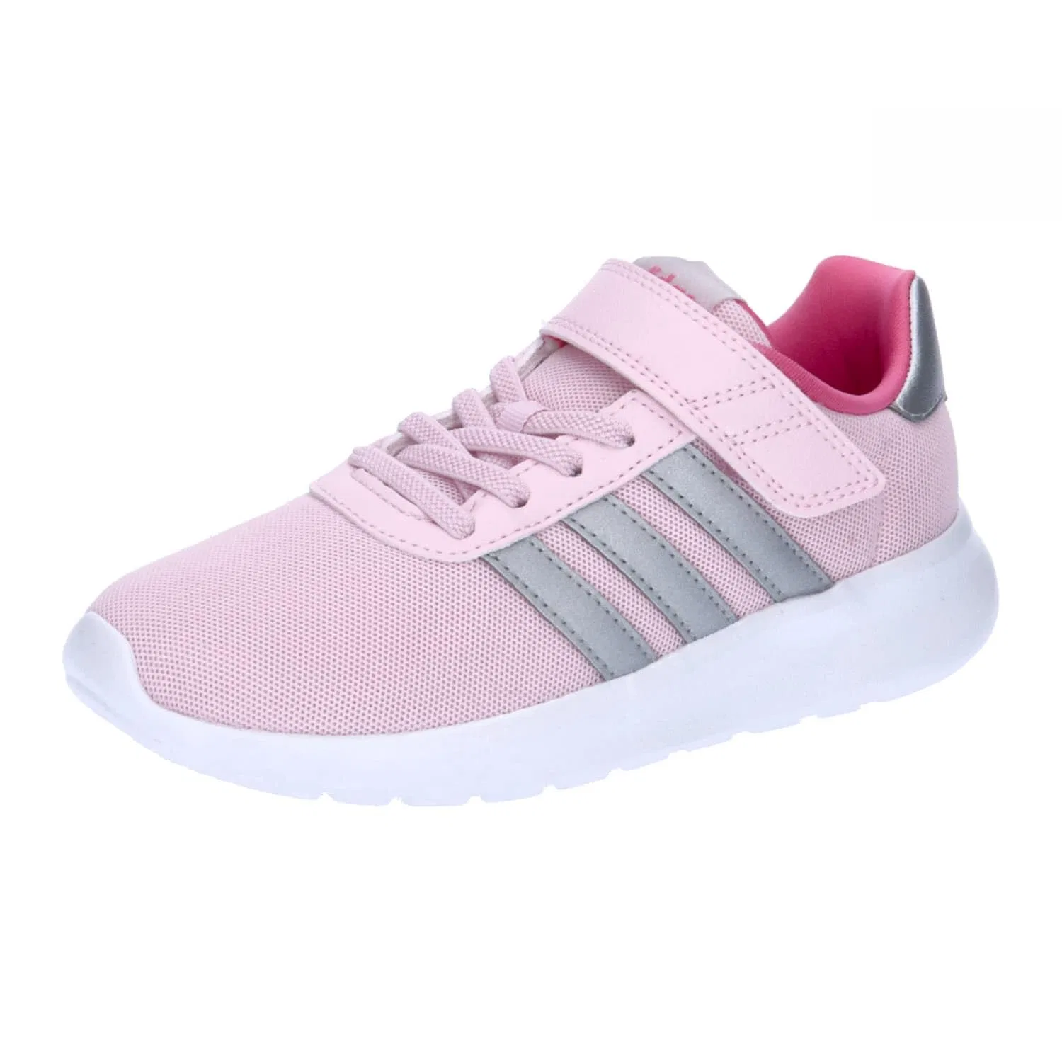 Детские кроссовки для мальчиков с закрытой пяткой Lite Racer 3.0 Adidas, Clear Pink Silver Metallic Pulse Magenta