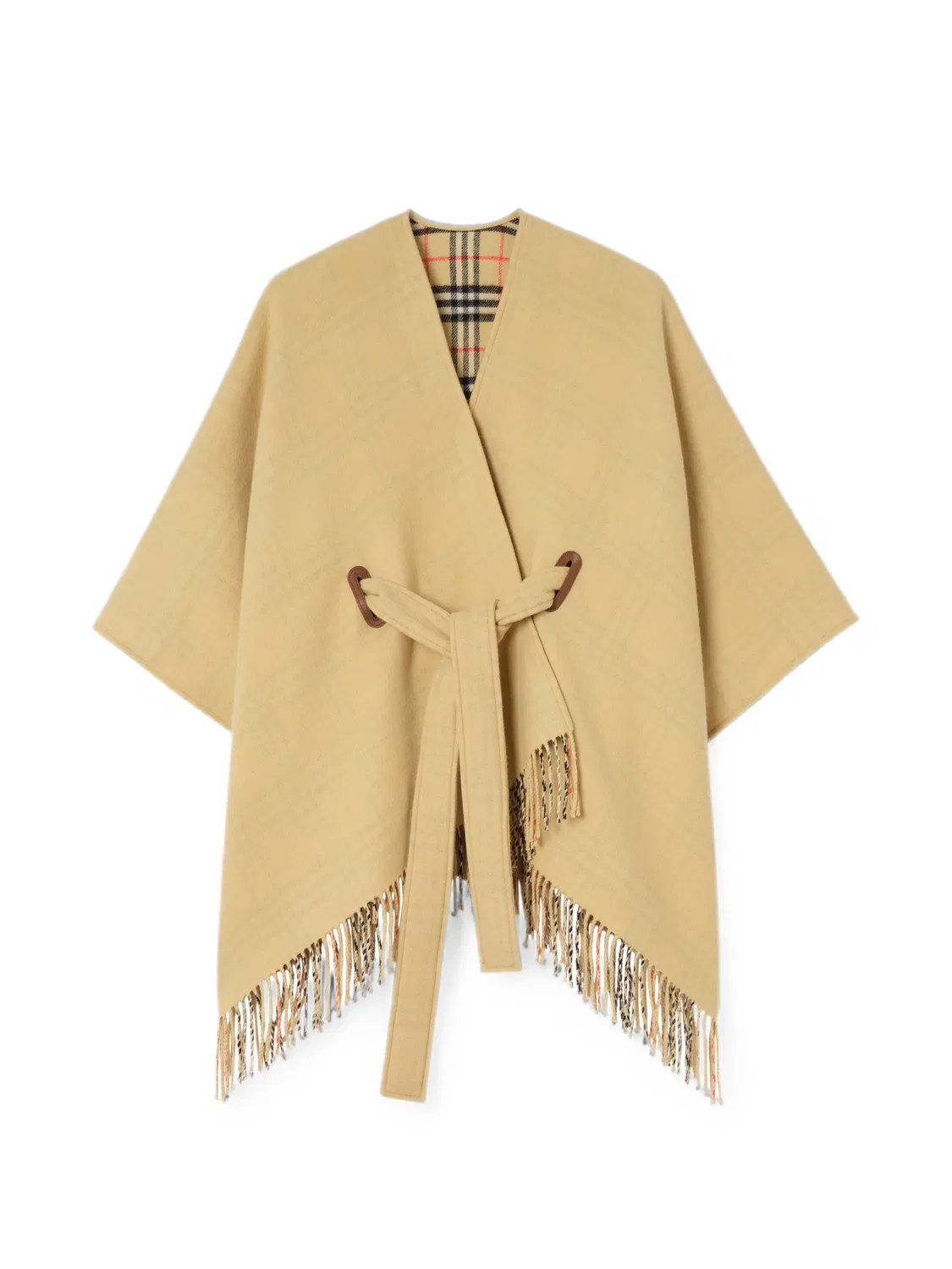 Шерстяной кейп Tay Burberry, нейтральные цвета