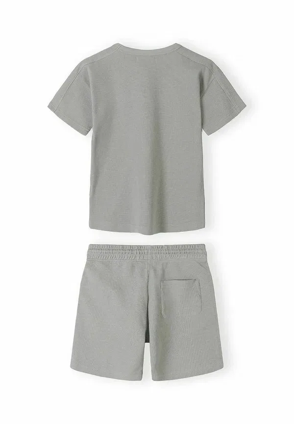 Комплект из футболки и шорт с эластичным поясом Short set with t-shirt Minoti, Light Grey, светло-серый — фото 2