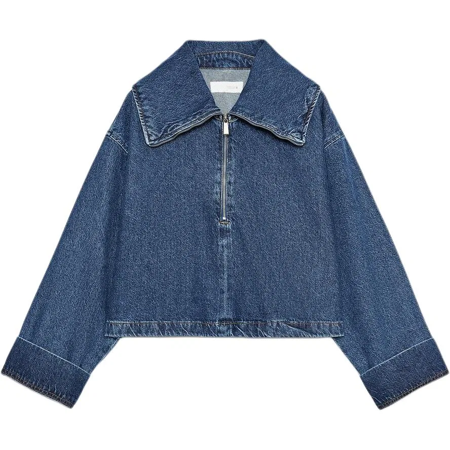 Женская куртка с принтом Turtleneck Medium Blue ZARA, Medium Blue