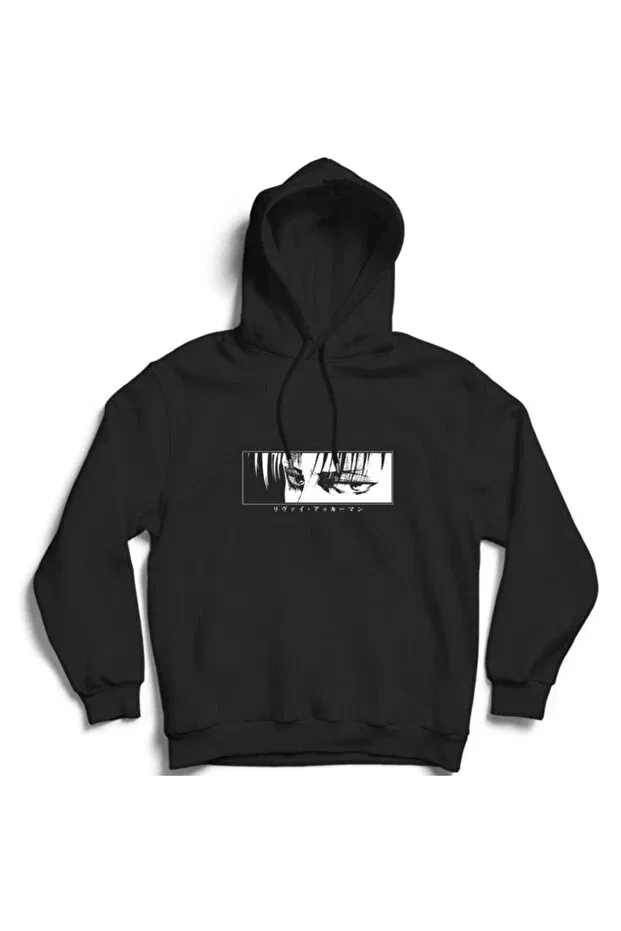 Детское худи с принтом для девочек Attack on titan, captain levi, anime kids hooded sweatshirt hoodie The Fame, Black