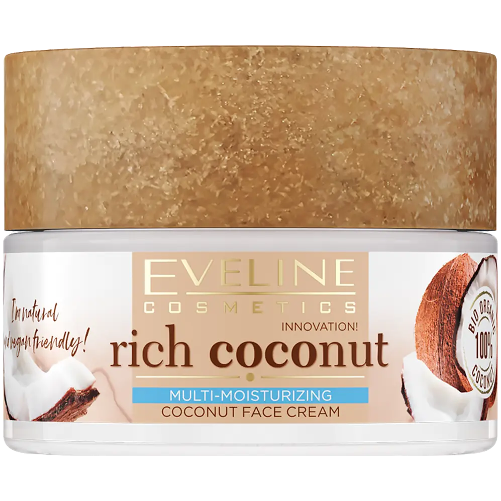 

Eveline Cosmetics Rich Coconut Кокосовый увлажняющий крем для лица, 50 мл