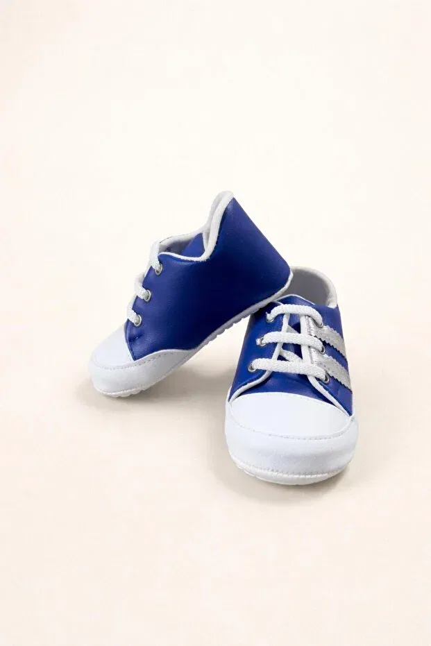 Детские туфли для девочек с принтом Baby first step shoes Numix Baby Kids, Navy Blue — фото 4