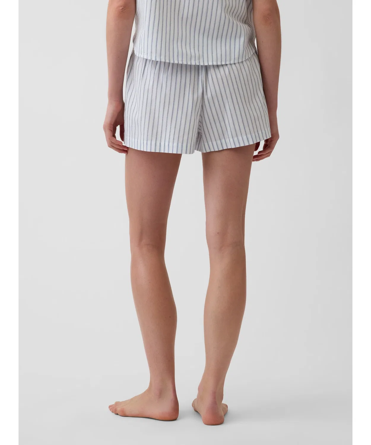 Женские пижамные шорты-боксеры из хлопка поплин GAP, White — фото 3