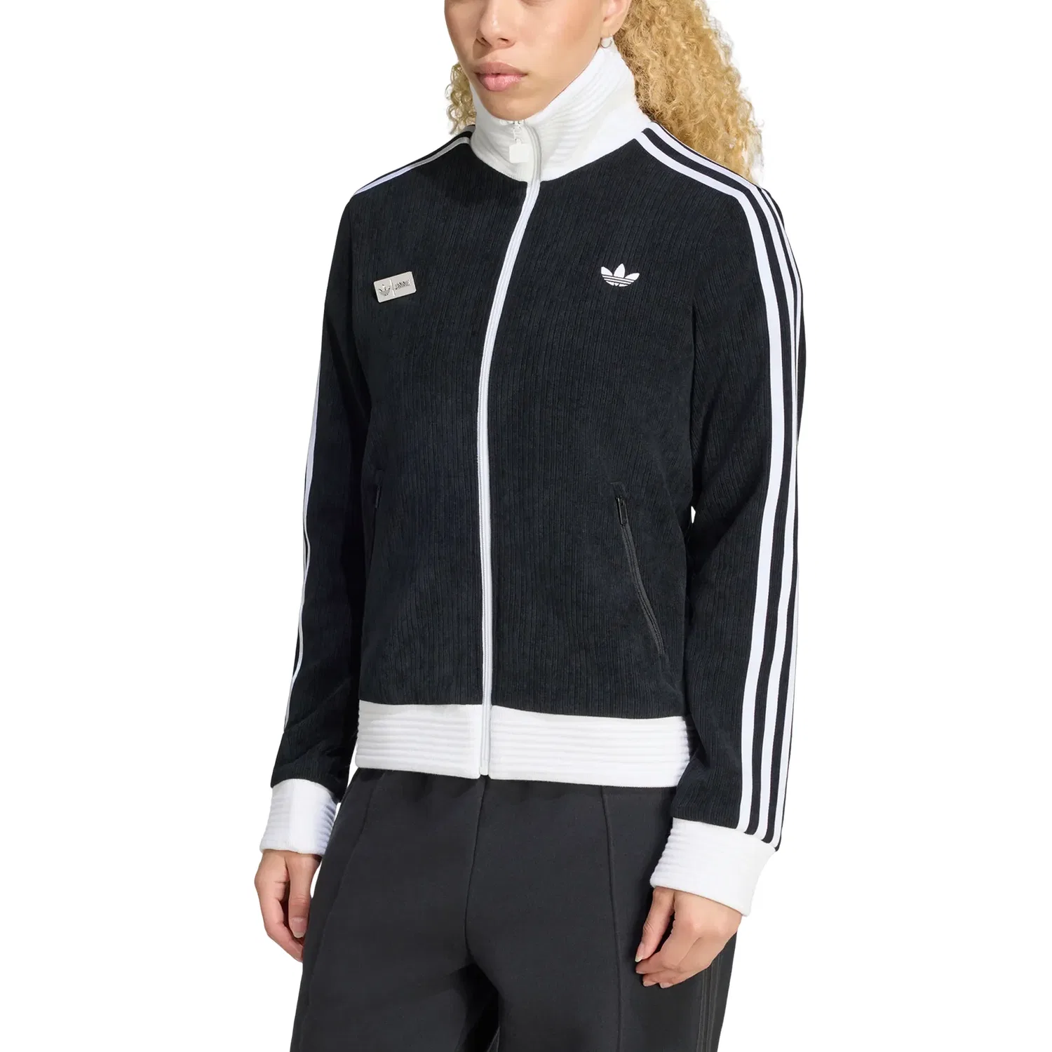 Женская куртка Jennie Fan Og Track Top Asia Sizing 'Black' adidas, черный — фото 3