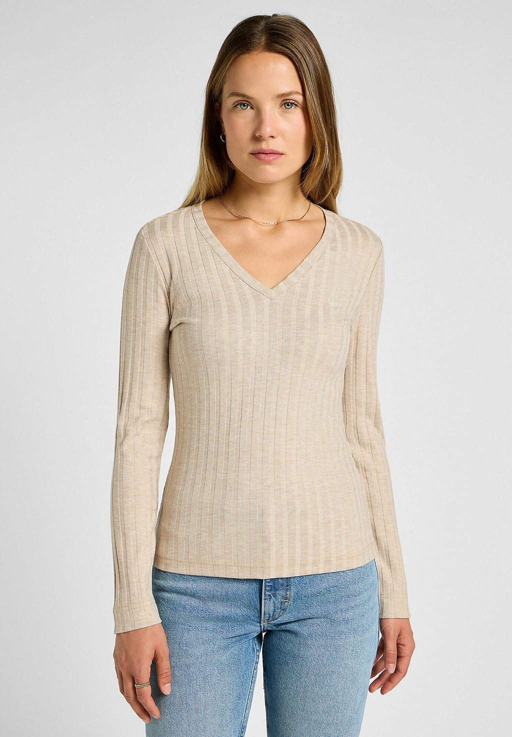 

Джемпер LS V NECK TEE Lee, бежевый
