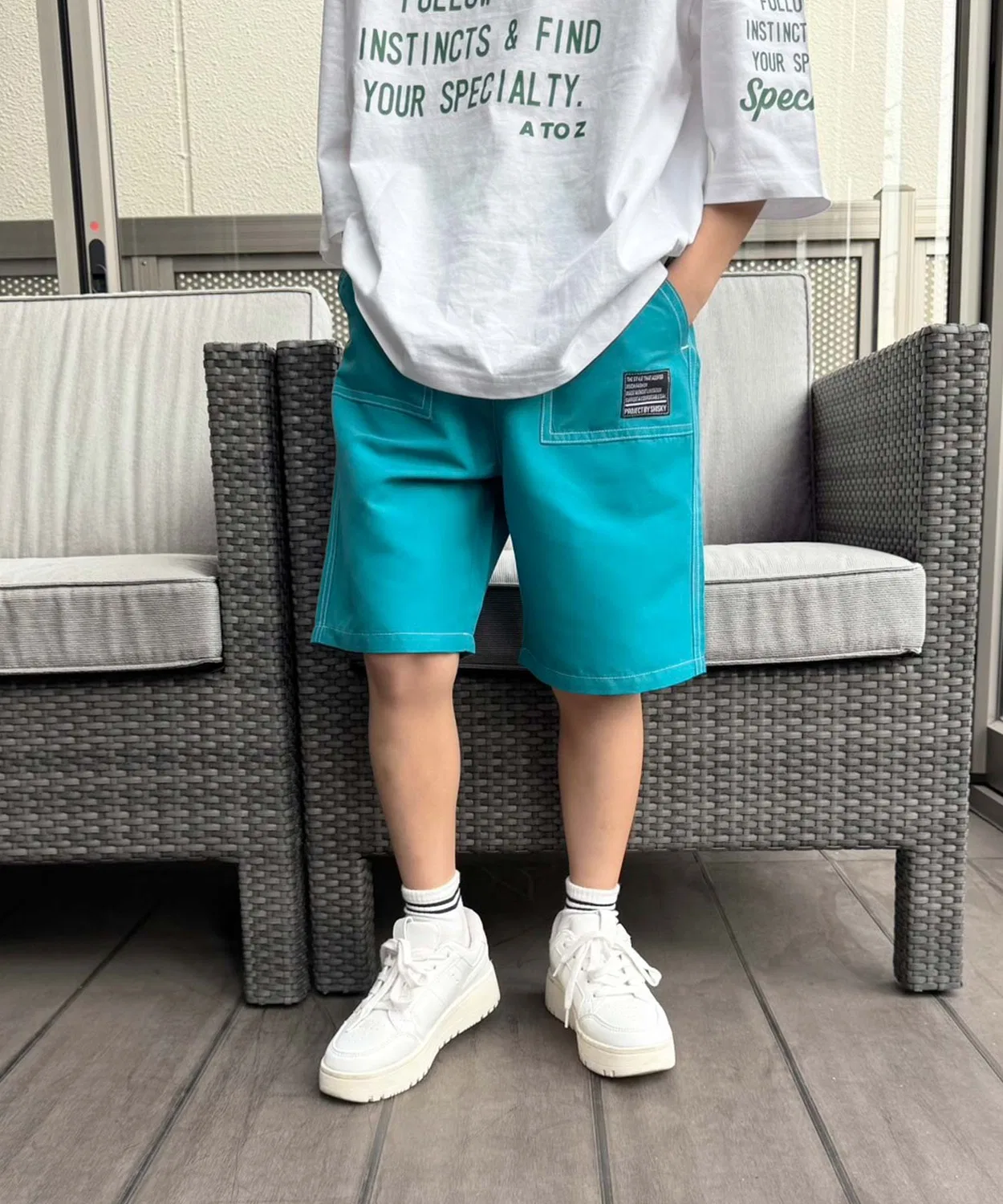 Детские шорты с карманами ZI-ON, Light Green