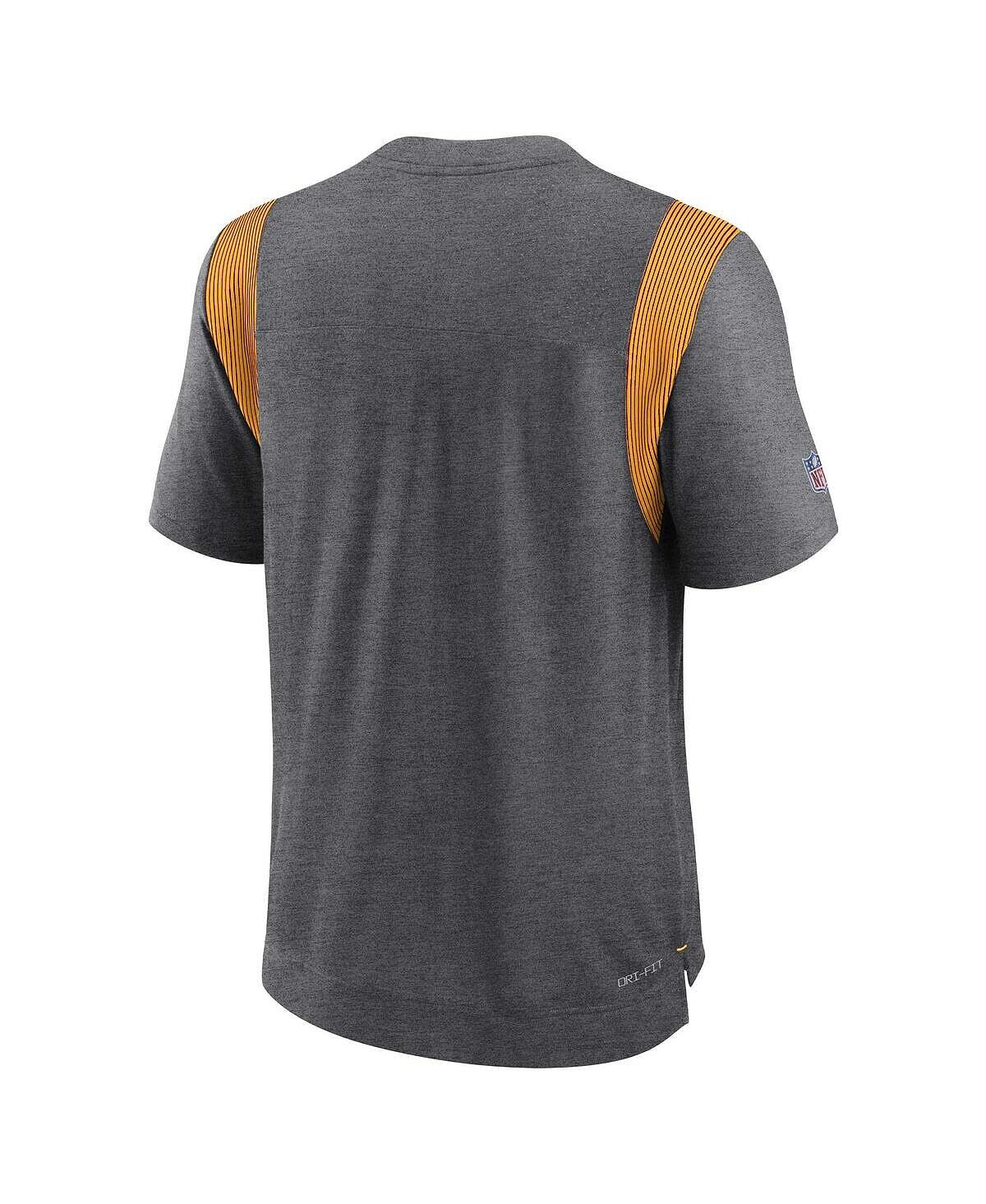 Мужская футболка heather charcoal green bay packers sideline tonal logo performance player Nike, мульти — фото 3