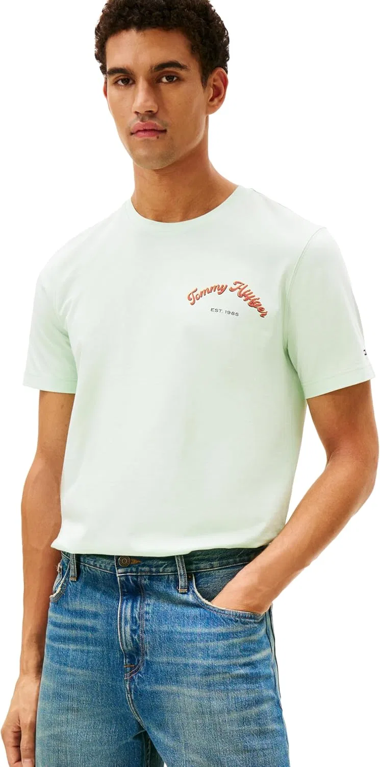 Мужская футболка с графическим принтом Tommy Hilfiger, Opal Green