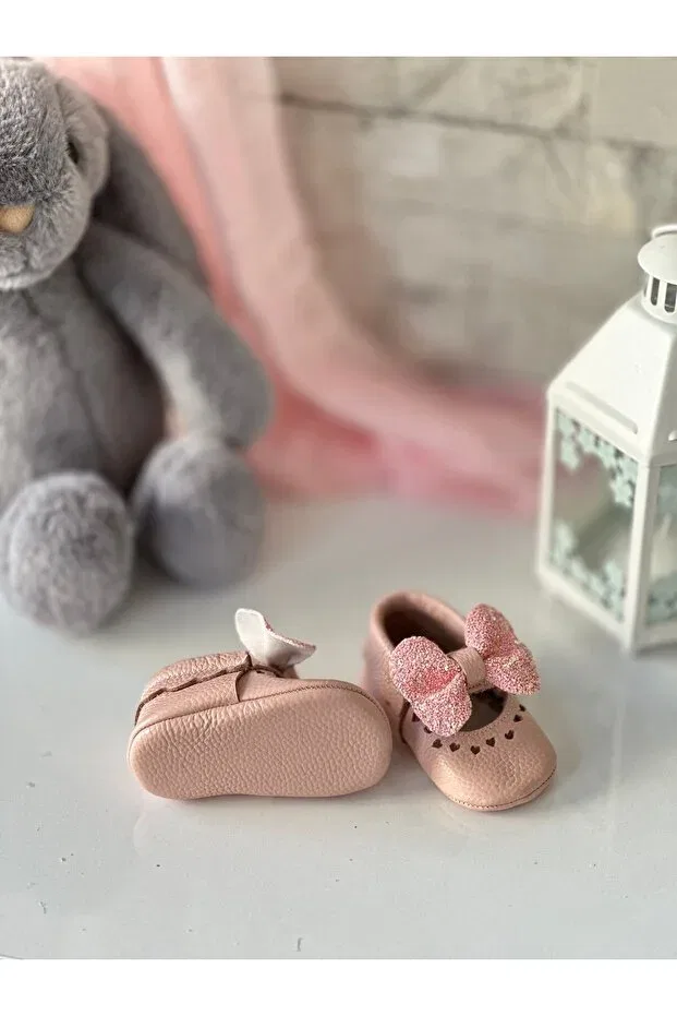 Детские мокасины для девочек из кожи Pink Shine Li Puna, Pink — фото 4
