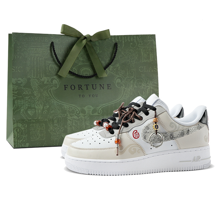 

Nike Кроссовки Air Force 1 Low Top для скейтбординга, мужские, белые, серые