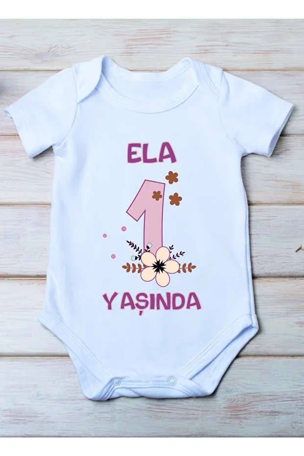 Детское боди для девочек с принтом Special Name Written On Your Baby 1 Year Old Girl Bodysuit Space Dress, White