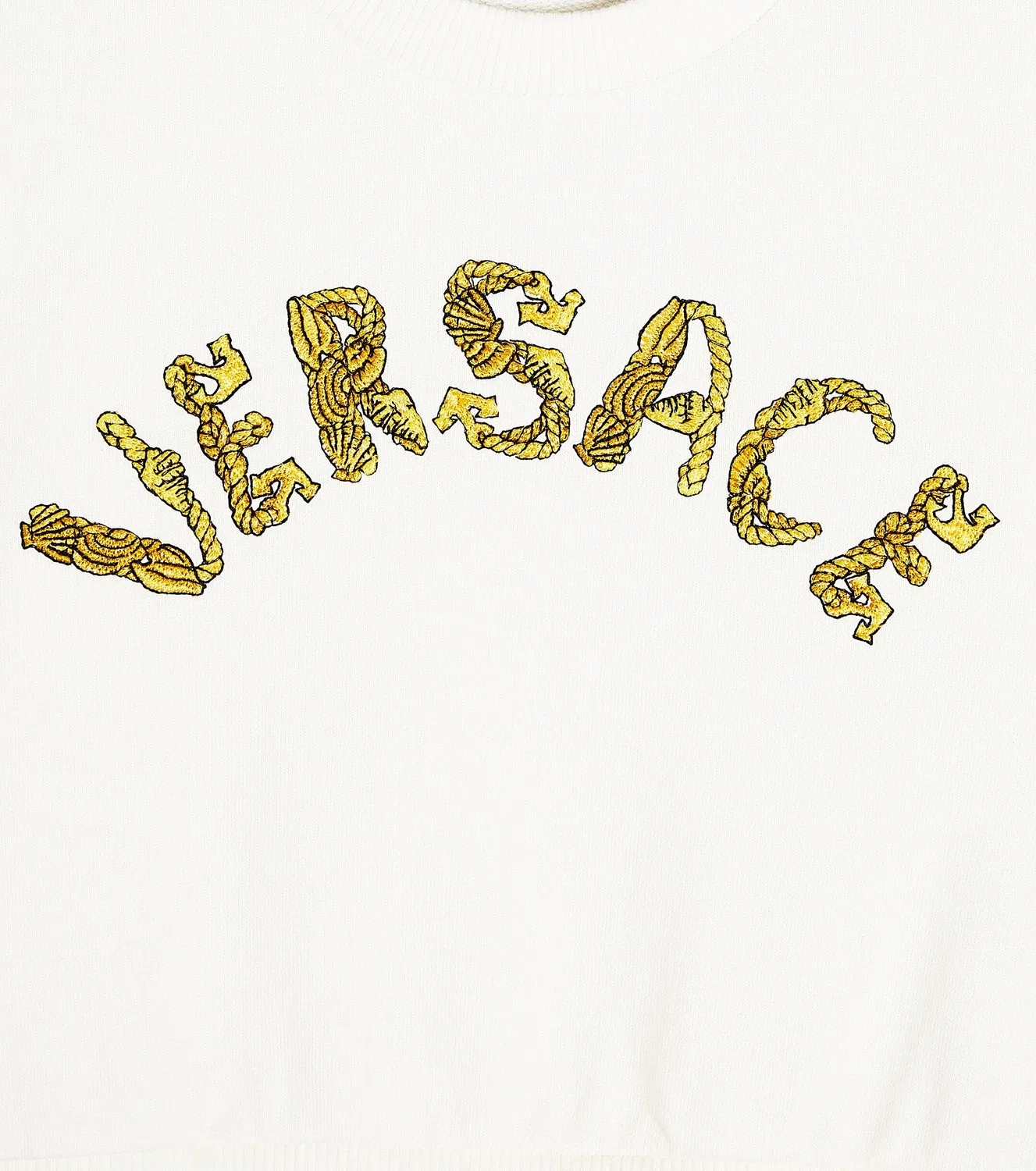 Детский хлопковый свитшот с логотипом Versace Kids, белый — фото 3
