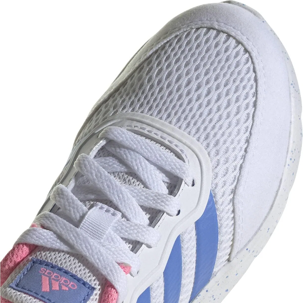 Детские кроссовки для мальчиков на шнуровке Nebzed adidas, Cloud White-Blue Fusion-Beam Pink — фото 3
