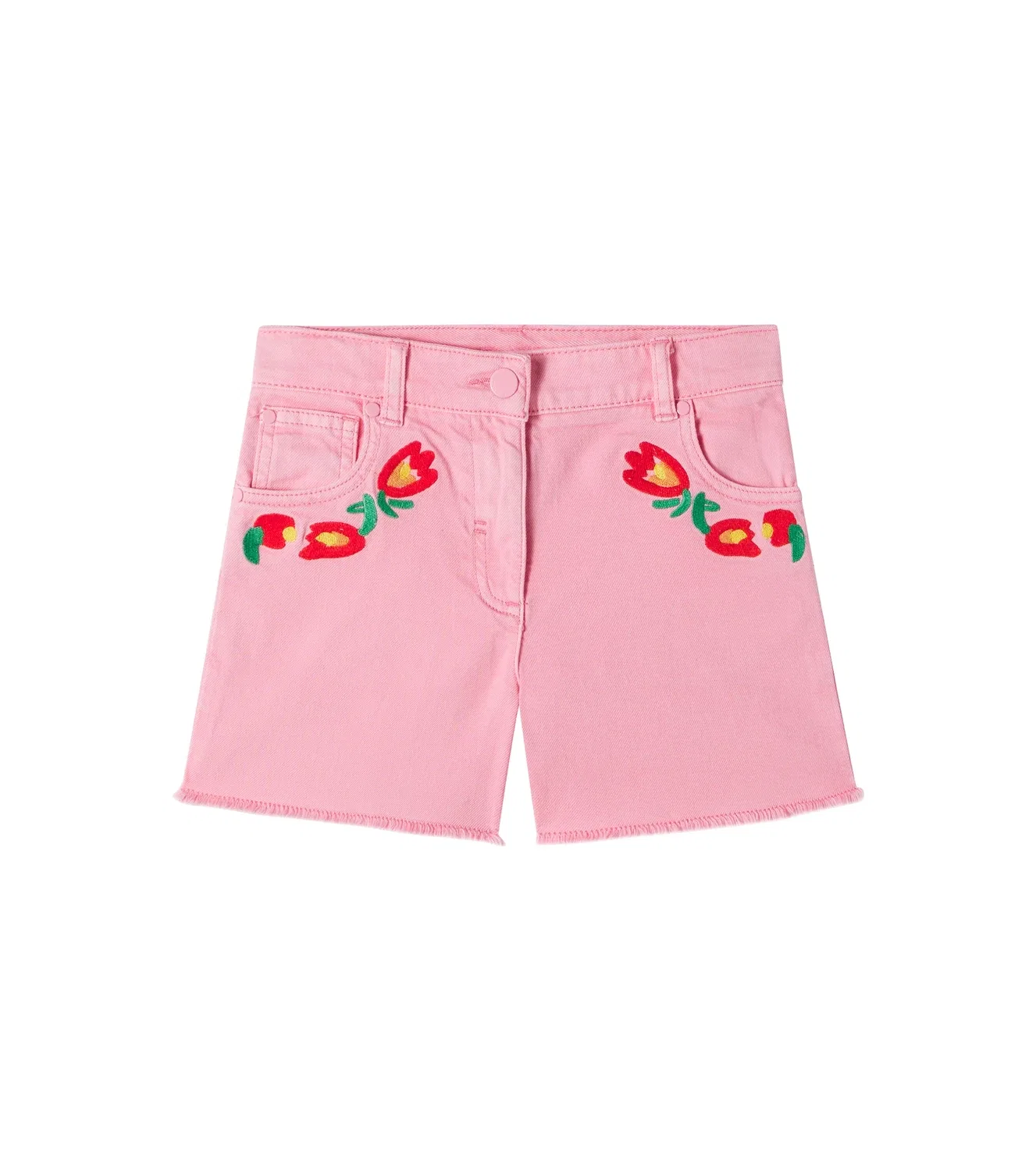 Джинсовые шорты с вышивкой Stella Mccartney Kids, розовый