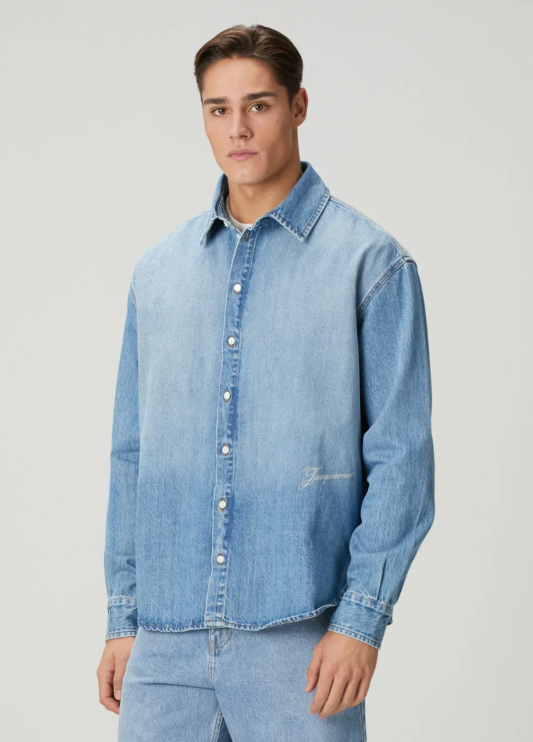 Джинсовая рубашка Simon Jacquemus, blue — фото 3