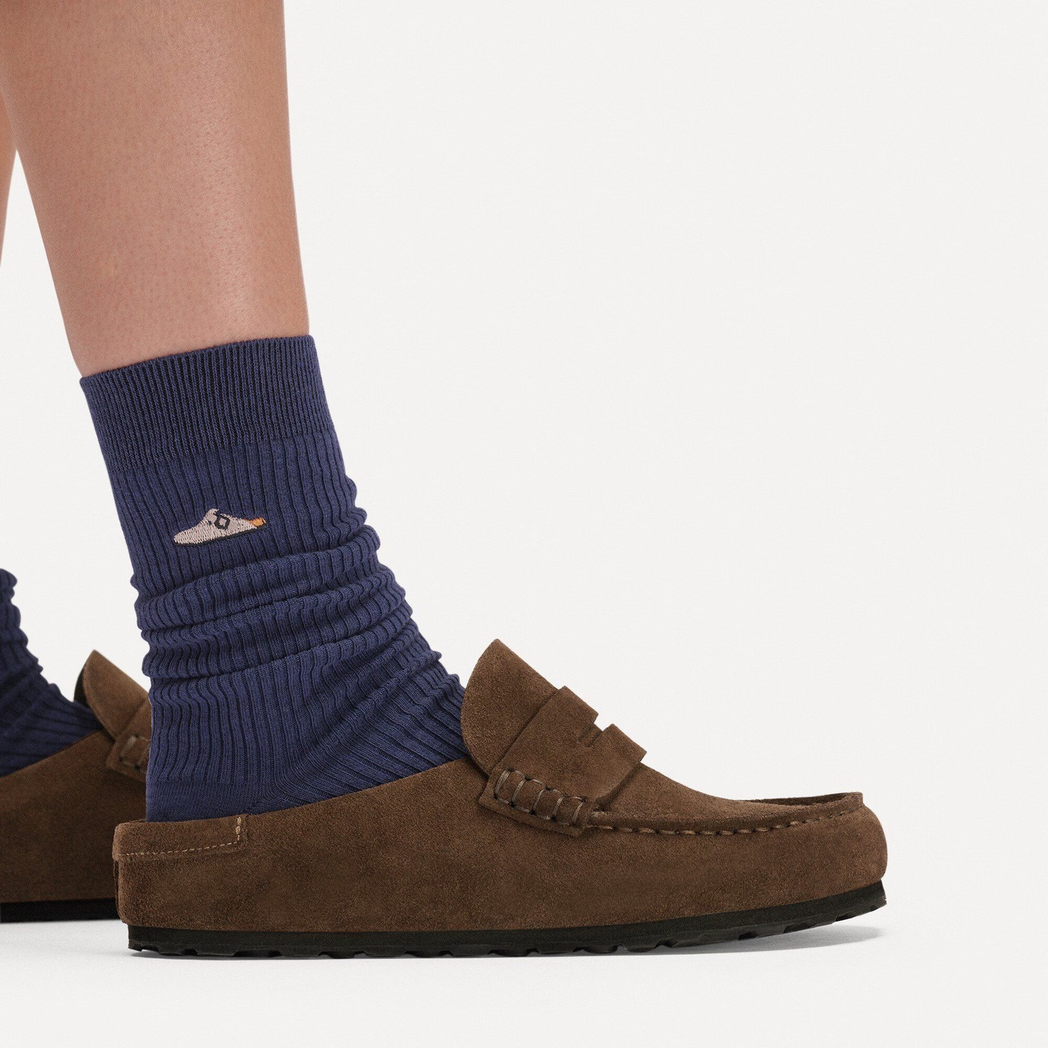 Лоферы Birkenstock Naples Wrapped Suede Leather, коричневый — фото 4