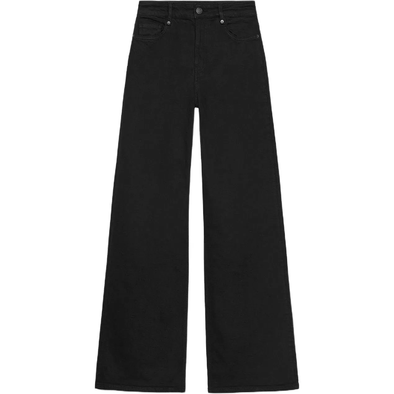 Женские джинсы с широкими штанинами ZW Jeans ZARA, Black
