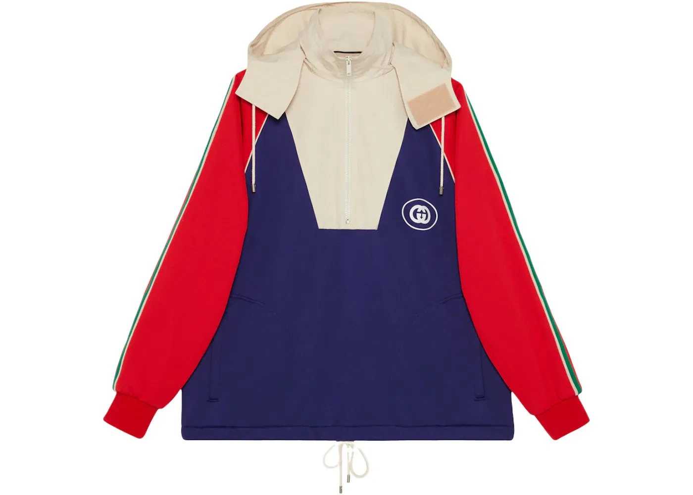 Мужская куртка-полузастежка с принтом Gucci, Blue Red White