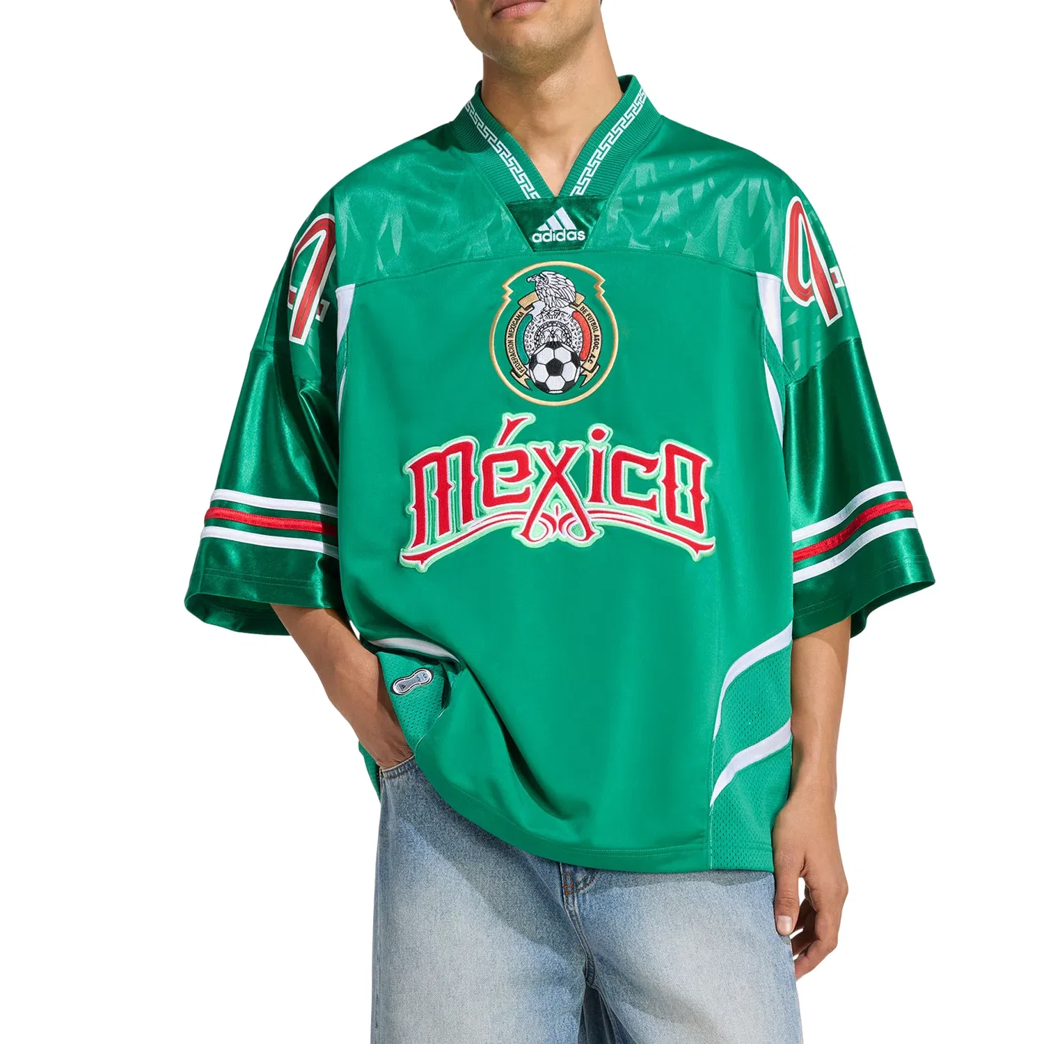 Мужская футболка Bringbacks Remixed Mexico Jersey Adidas, зеленый — фото 2