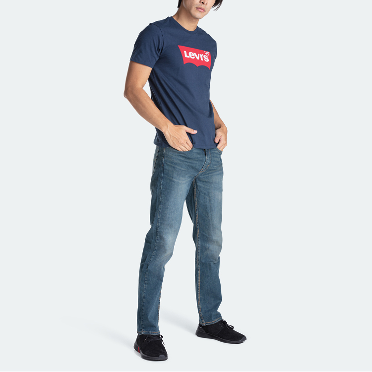 Мужская футболка Levi's темно-синего цвета — фото 4