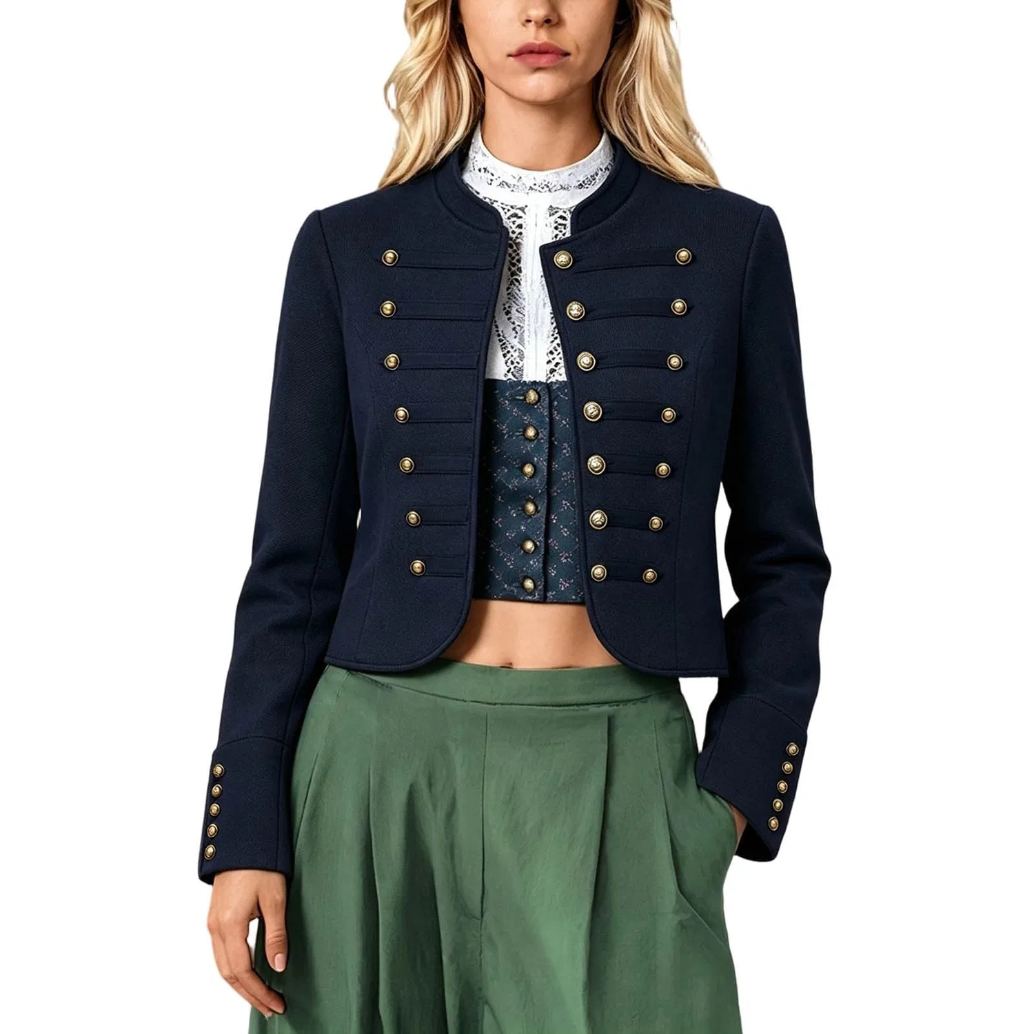 Женская куртка с высоким воротником Dirndl, 1b-blu Navy — фото 3