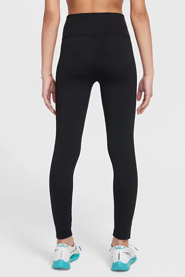 Детские леггинсы для девочек с высокой посадкой Nike, Black/White — фото 2