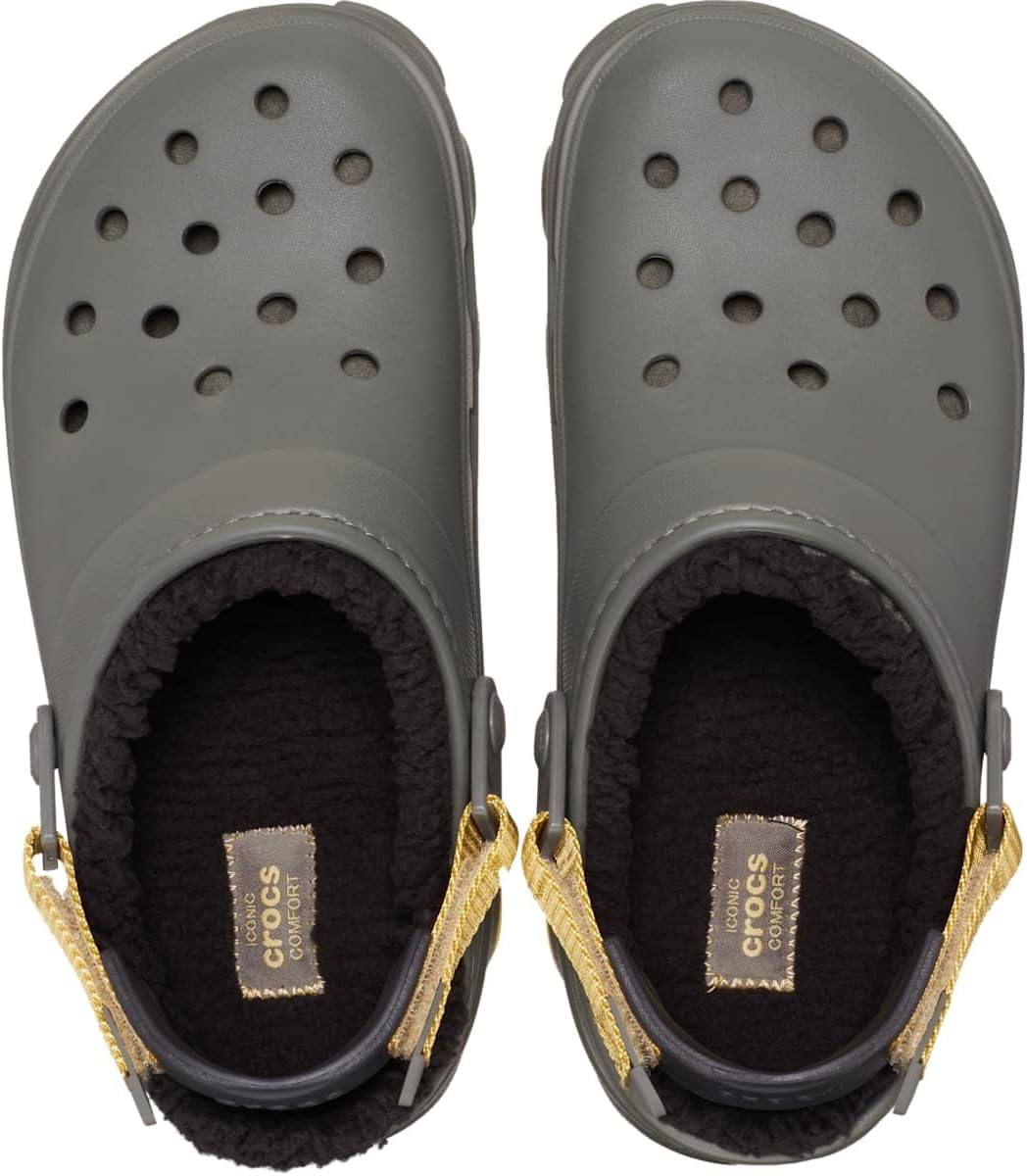 Кроксы для взрослых с подкладкой и регулируемым ремешком на пятке Crocs, оливковый — фото 3