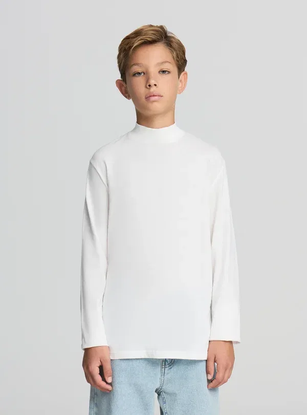 Комплект из 3 футболок с длинным рукавом, хлопок, Long Sleeved Top, Terranova, White, белый/черный/синий — фото 4