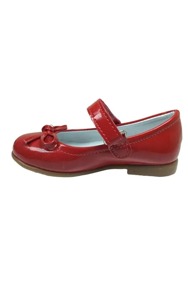 Детские балетки для девочек с ортопедической стелькой Ortopedikal 1010 baby red patent leather mustache bow girls' ballerina shoes 100% leather evening dress wedding shoes Generic Brands, Red — фото 3