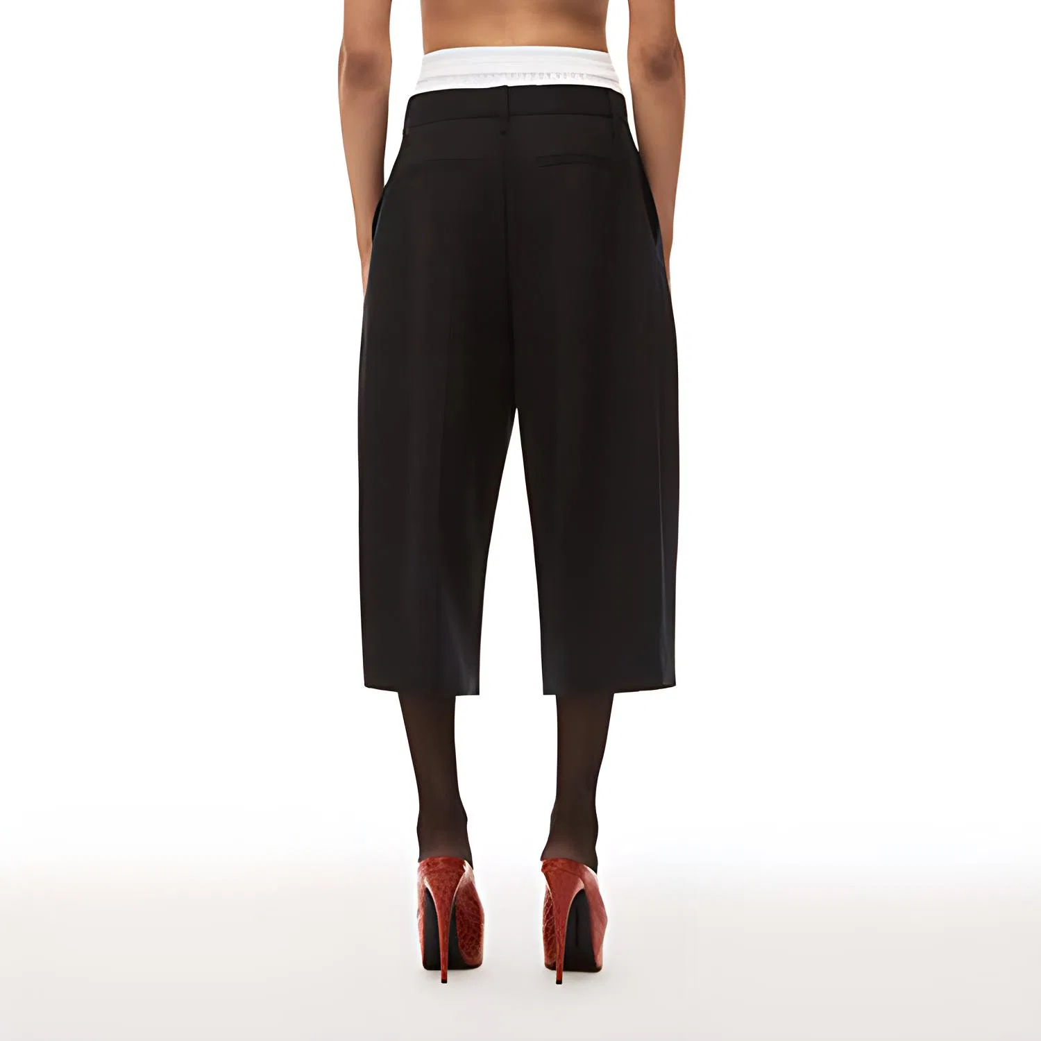 Женские брюки-карго с двойной талией Alexander Wang, Black — фото 4
