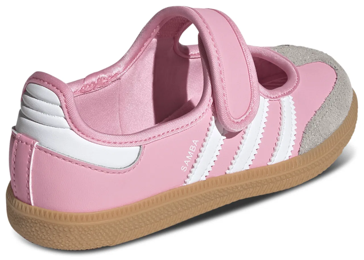 Кроссовки для девочек Samba Jane Adidas, цвет White/Light Pink/Gum — фото 3