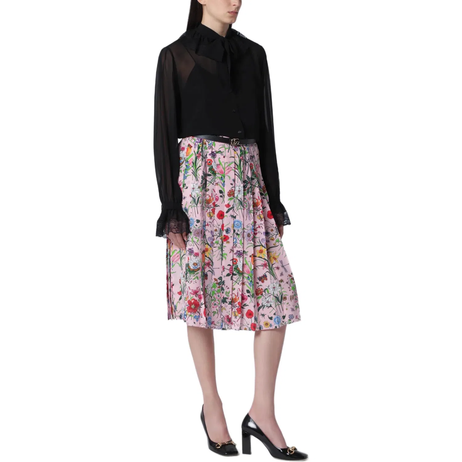 Юбка GUCCI миди Casual Long Skirts, универсальный крой, мультиколор — фото 3