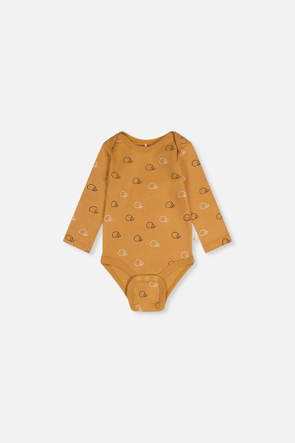 Детский боди-комбинезон с длинным рукавом комплект 3 шт Organic Cotton Deux par Deux, Brown Printed Hedgehogs