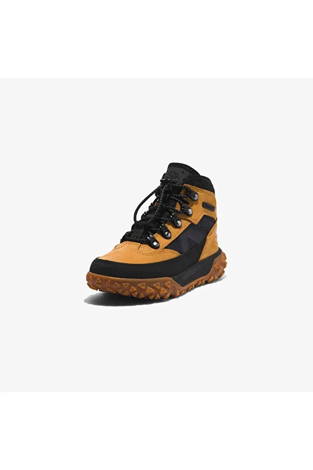 Детские ботинки для девочек с водонепроницаемой пропиткой Greenstride Motion 6 Mid Bungee Waterpro Timberland, Tb1a649c-2311-Wheat — фото 3