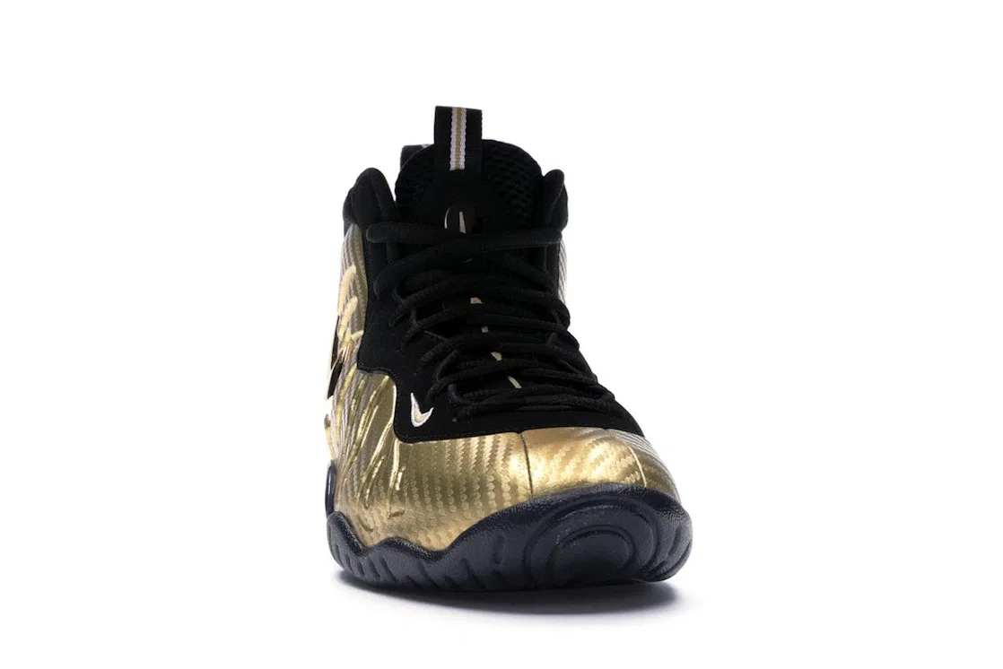 Детские кроссовки Lifestyle с принтом Nike Air Foamposite Pro Nike, Metallic Gold/Black-Black-White — фото 2
