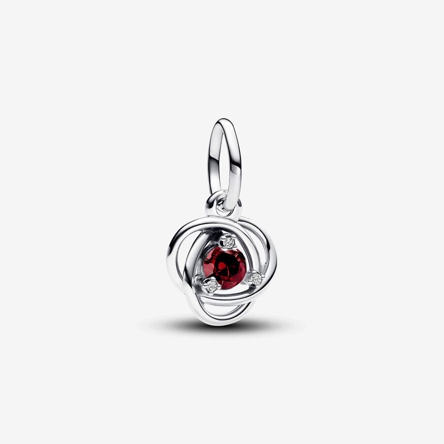 

Шарм Pandora January Red Eternity Circle Dangle, серебро/красный