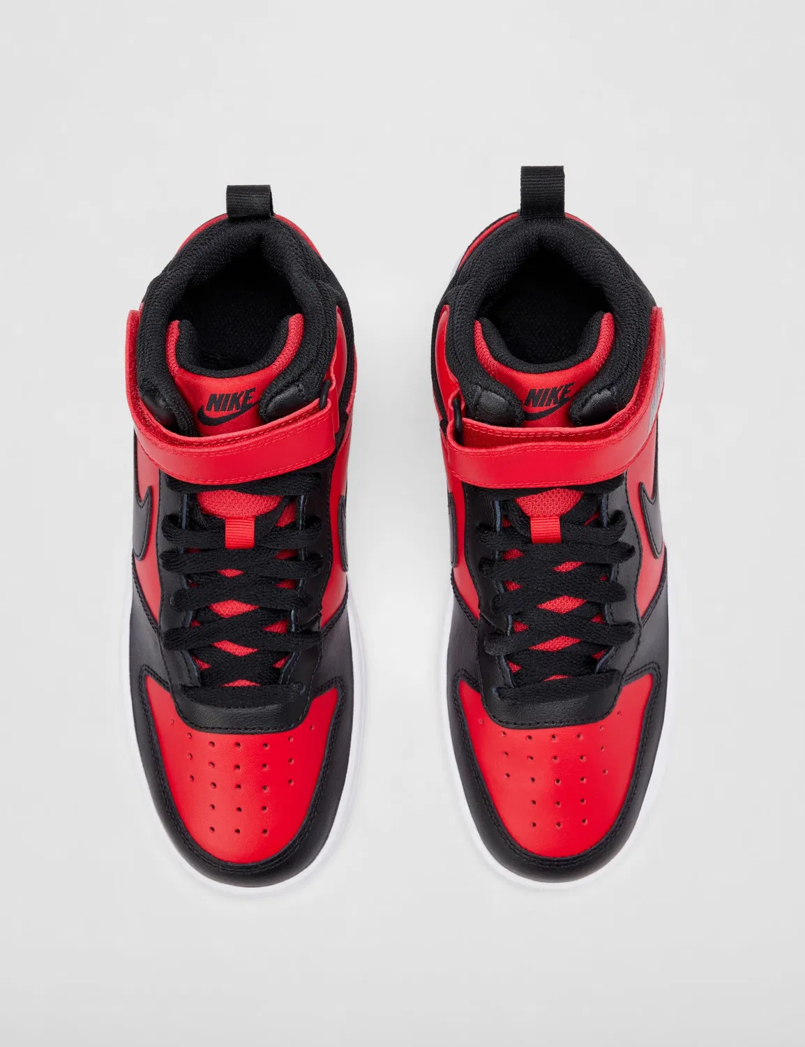 Детские кроссовки для мальчиков кожаные NIKE Court Borough Mid 2 NIKE, University Red Black White — фото 4