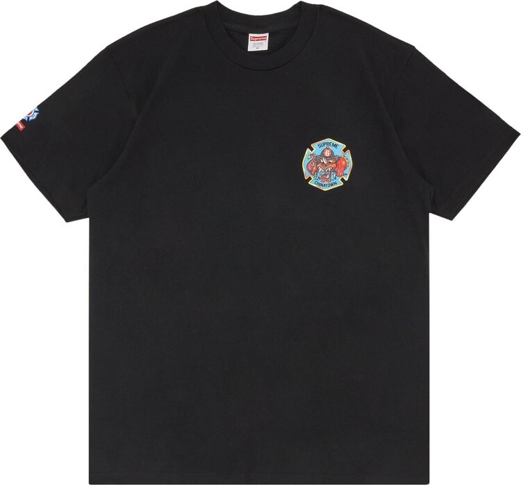 

Футболка Supreme FDNY Engine 9 Tee 'Black', черный