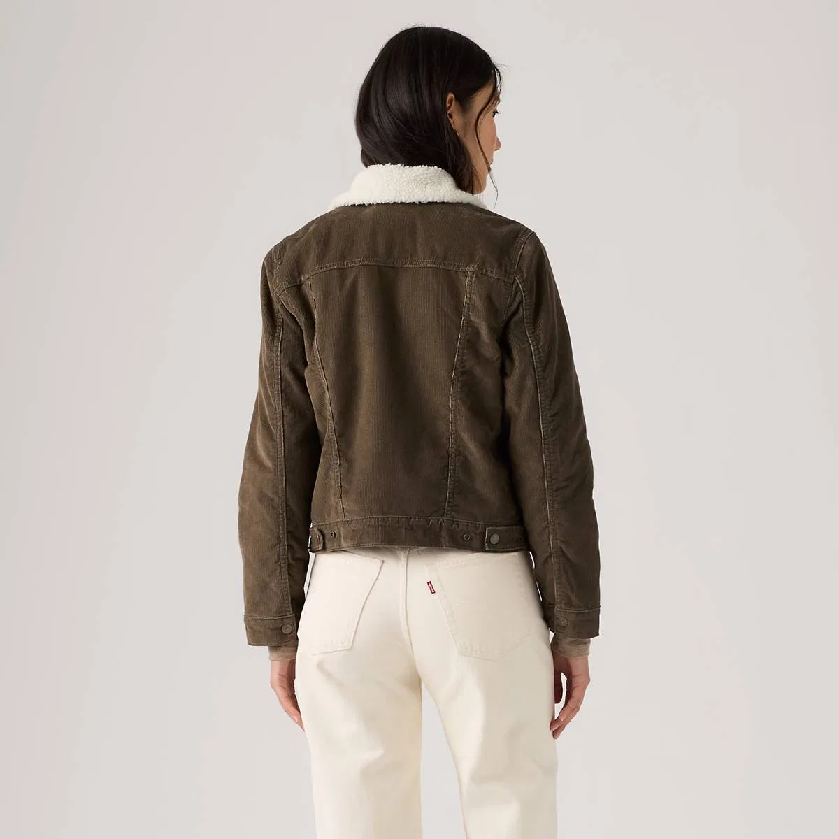 Оригинальная куртка-тракер из шерпы Levi's, Canteen - Brown — фото 4